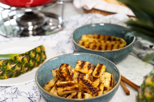 Rezept gegrillte Ananas als Fonduebeilage